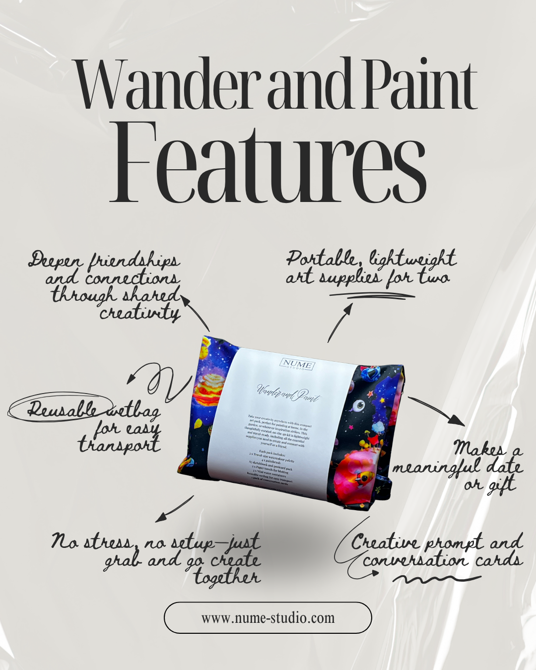 Wander & Paint: Portable Watercolour Art Kit for Two; Creative Connection Pack