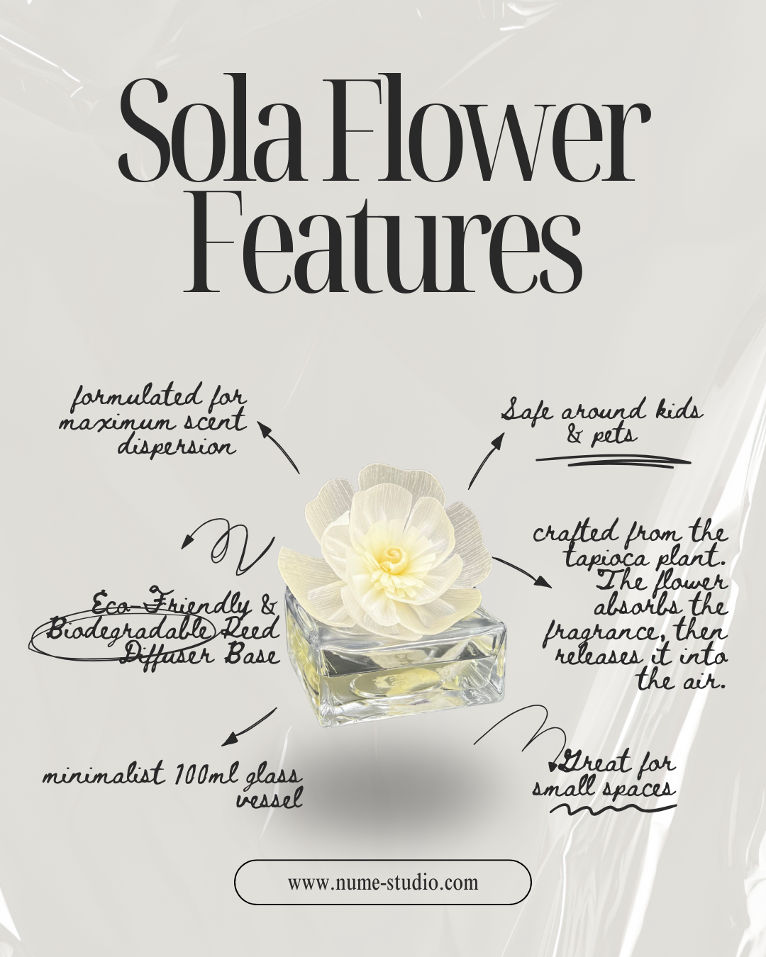 Nume Studio Sola Flower Diffuser: Luxury Flameless Fragrance