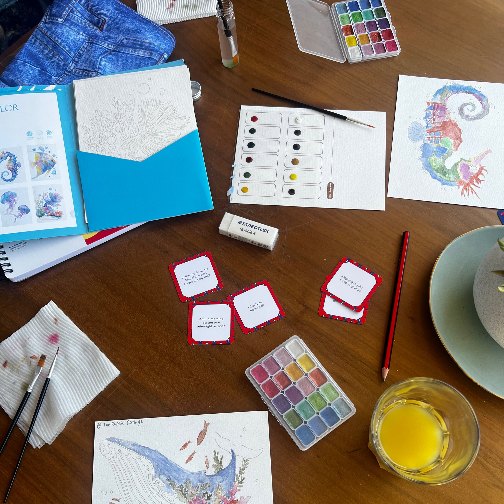 Wander & Paint: Portable Watercolour Art Kit for Two; Creative Connection Pack