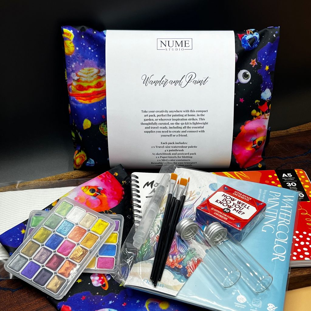 Wander & Paint: Portable Watercolour Art Kit for Two; Creative Connection Pack